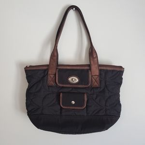 Fossil | Black Quilted Key-Per Shoulder Bag